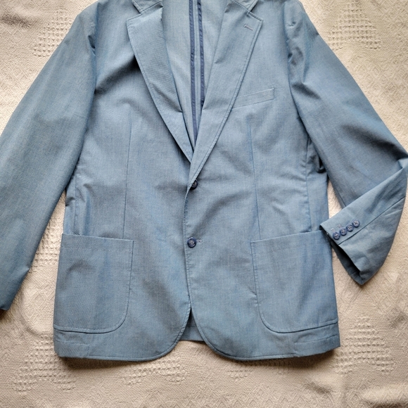 Black Brown 1826 Men's Classic Casual Everyday to Formal Button Up Blazer- Blue - Picture 4 of 10